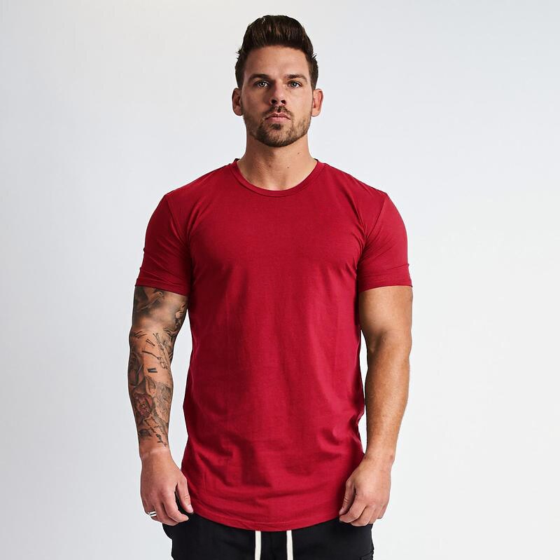 Red plain fitness t-shirt for men by Muscleguys lifestyle streetwear style at TeenStylo