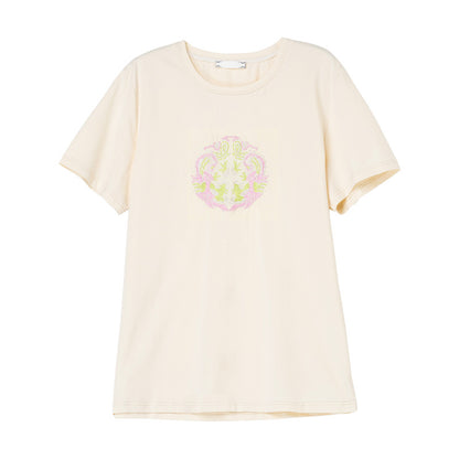 Black embroidered short sleeve unisex T-shirt front view | TeenStylo