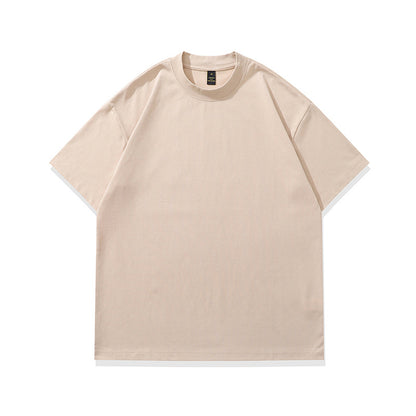 Men's sand color cartoon print loose short sleeve couple tee lifestyle shot TeenStylo
