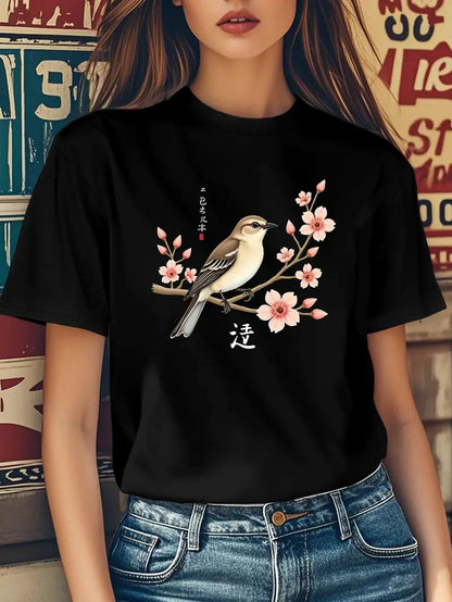 Unisex printed short sleeve T-shirt in B9 colorway, Y2K streetwear style lifestyle shot - TeenStylo