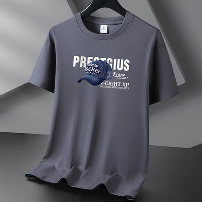 Men's iron gray short sleeve cotton crewneck t-shirt streetwear lifestyle look | TeenStylo