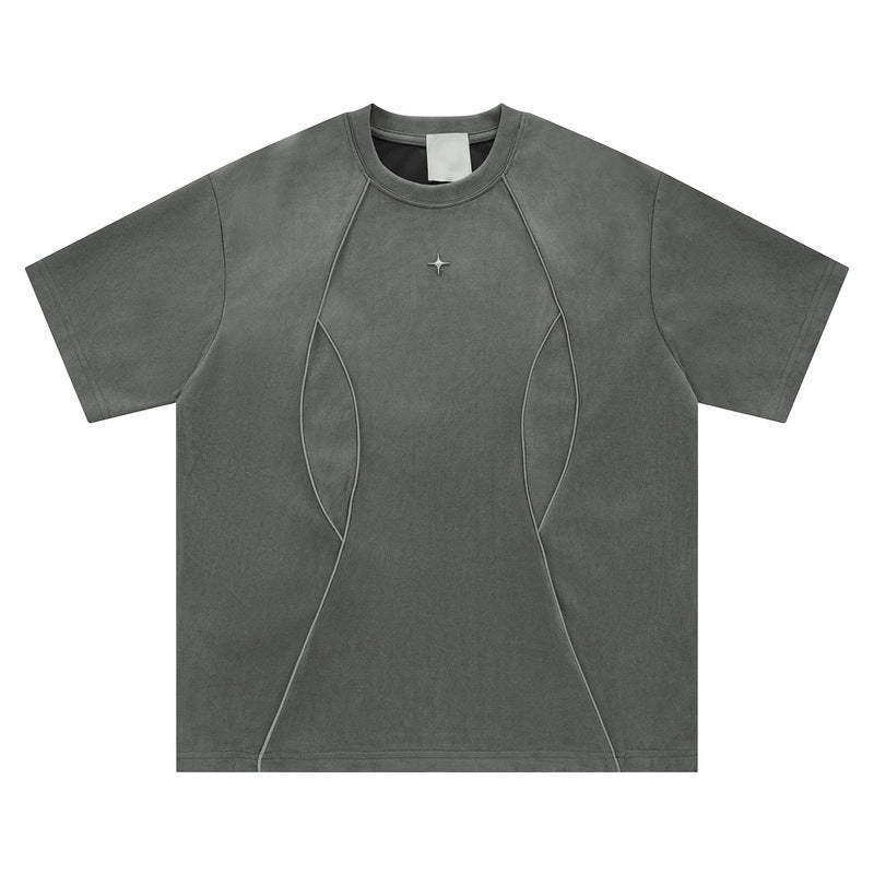 Black Blockcore men's short sleeve tee streetwear lifestyle shot – TeenStylo