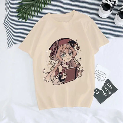 Genshin Impact Hu Tao Xiao Kawaii Graphic Tee Unisex Streetwear Style 31011 Lifestyle Photo TeenStylo