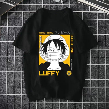 Black One Piece Pirate King Luffy Fourth Gear printed unisex streetwear lifestyle tee at TeenStylo