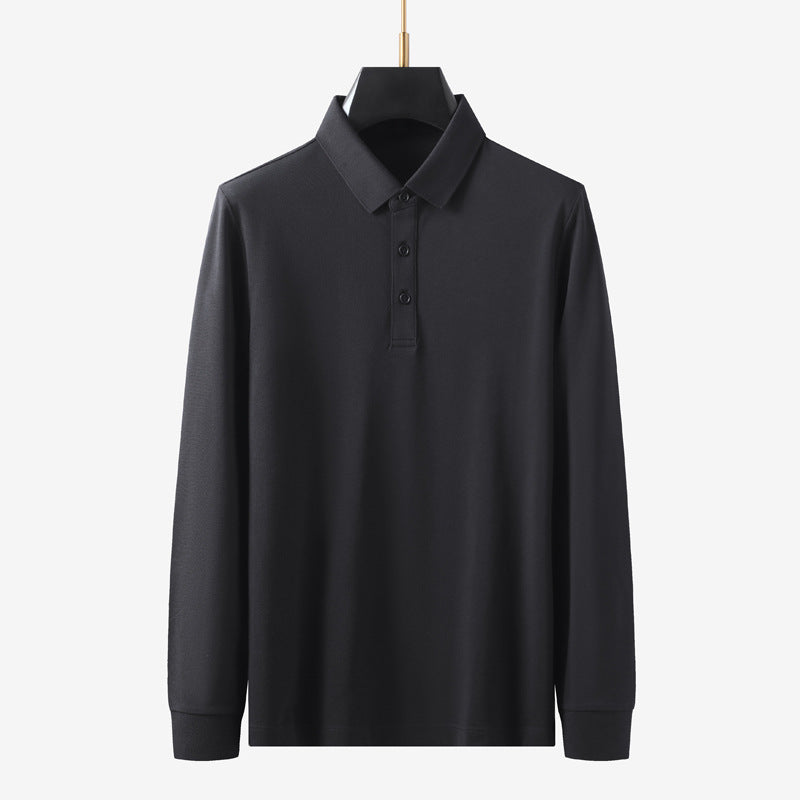 Beige long sleeve polo shirt men's notch collar lifestyle look streetwear style TeenStylo
