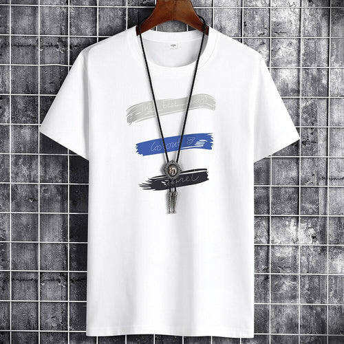 Sky blue men's anime gothic T-shirt front view, Y2K Harajuku streetwear summer fashion – TeenStylo