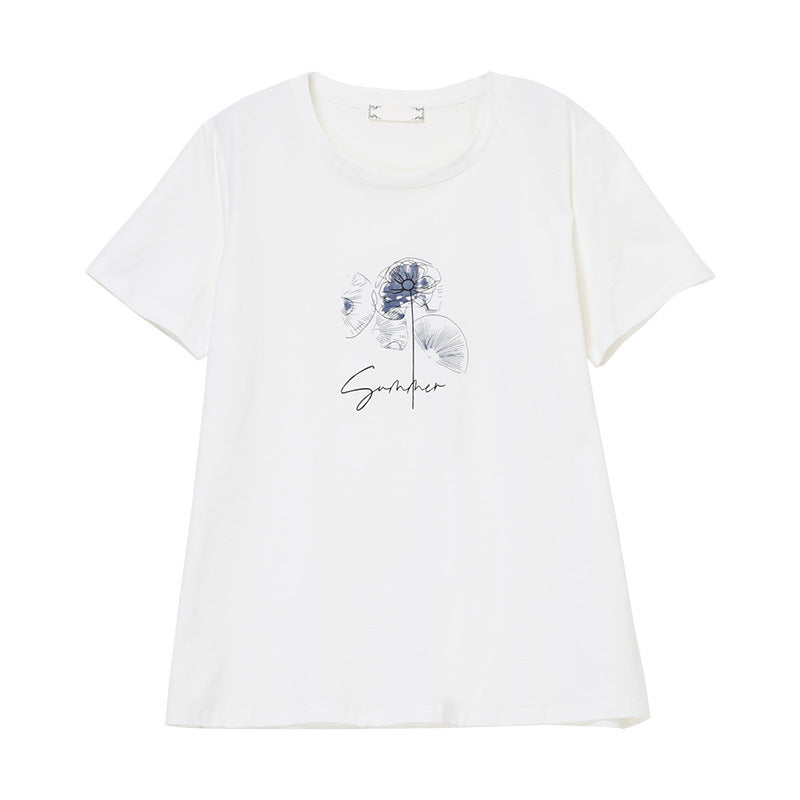 White unisex round neck short sleeve t-shirt front view – women's streetwear essential | TeenStylo