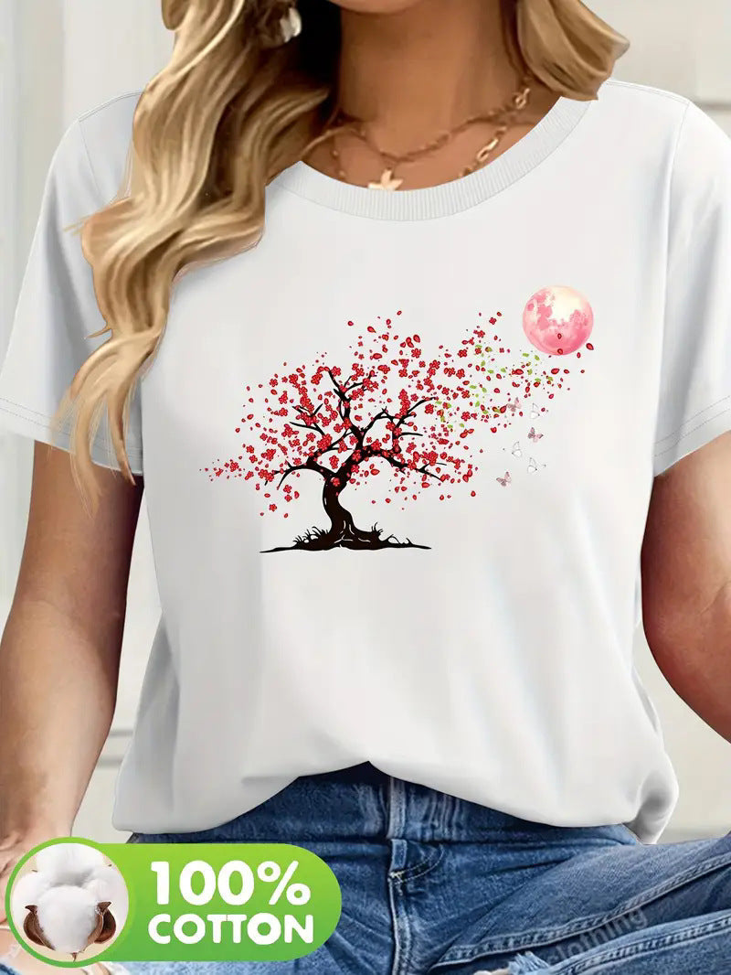 Women's B4 Printed Short Sleeve T-Shirt front view streetwear style unisex tee TeenStylo