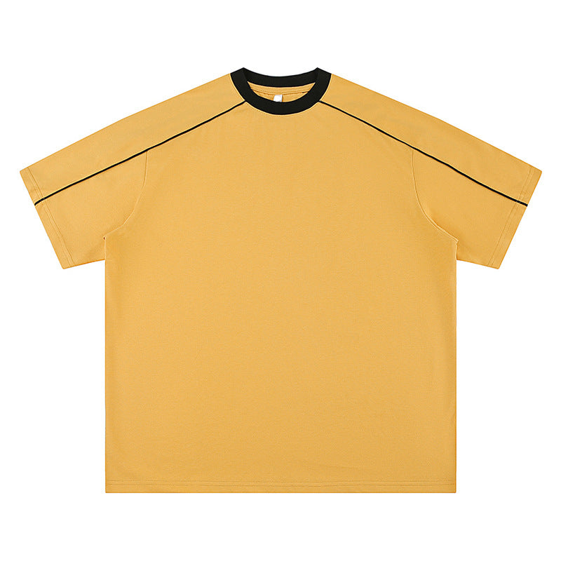 Yellow unisex loose short sleeve t-shirt summer streetwear casual fit men women lifestyle style TeenStylo