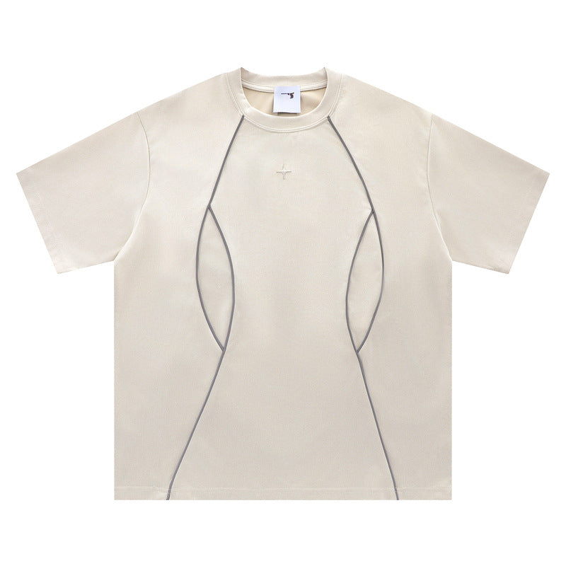 Gray Blockcore men's short sleeve tee streetwear lifestyle shot TeenStylo