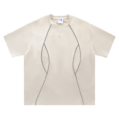Gray Blockcore men's short sleeve tee streetwear lifestyle shot TeenStylo