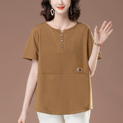 Moss green loose unisex T-shirt back view, relaxed short sleeve fit, Y2K streetwear style | TeenStylo