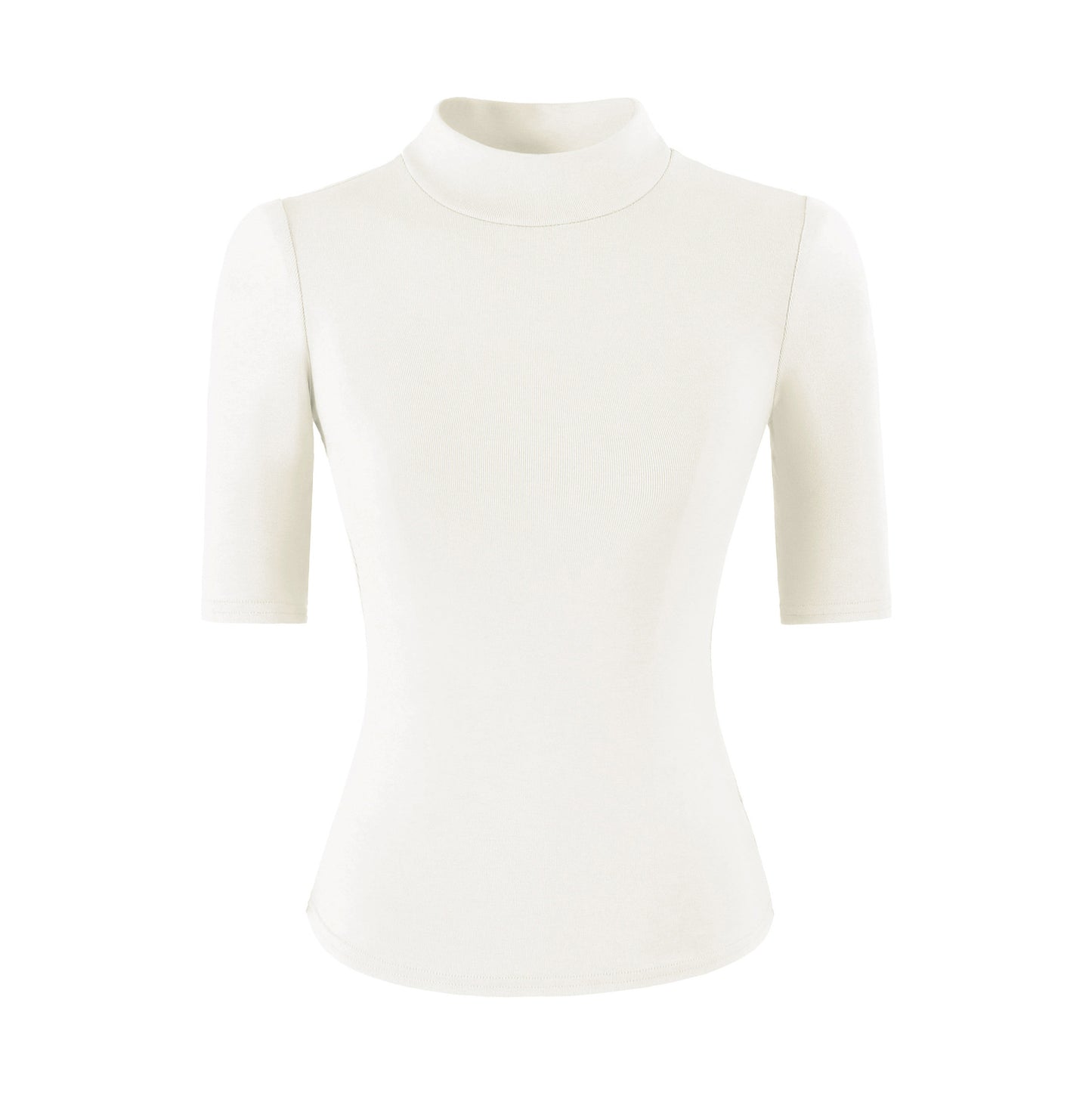 White high neck slim fit T-shirt women lifestyle look TeenStylo