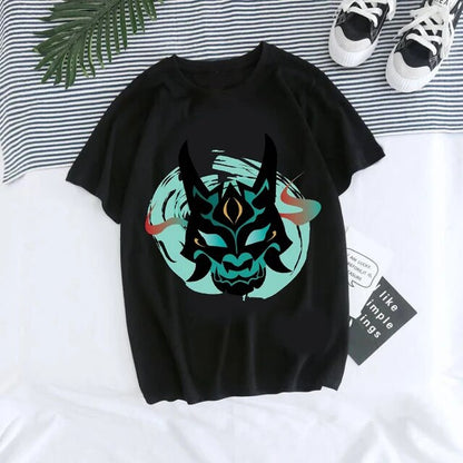 Genshin Impact Hu Tao Xiao Kawaii Graphic Tee Unisex Streetwear Style Anime T-Shirt TeenStylo