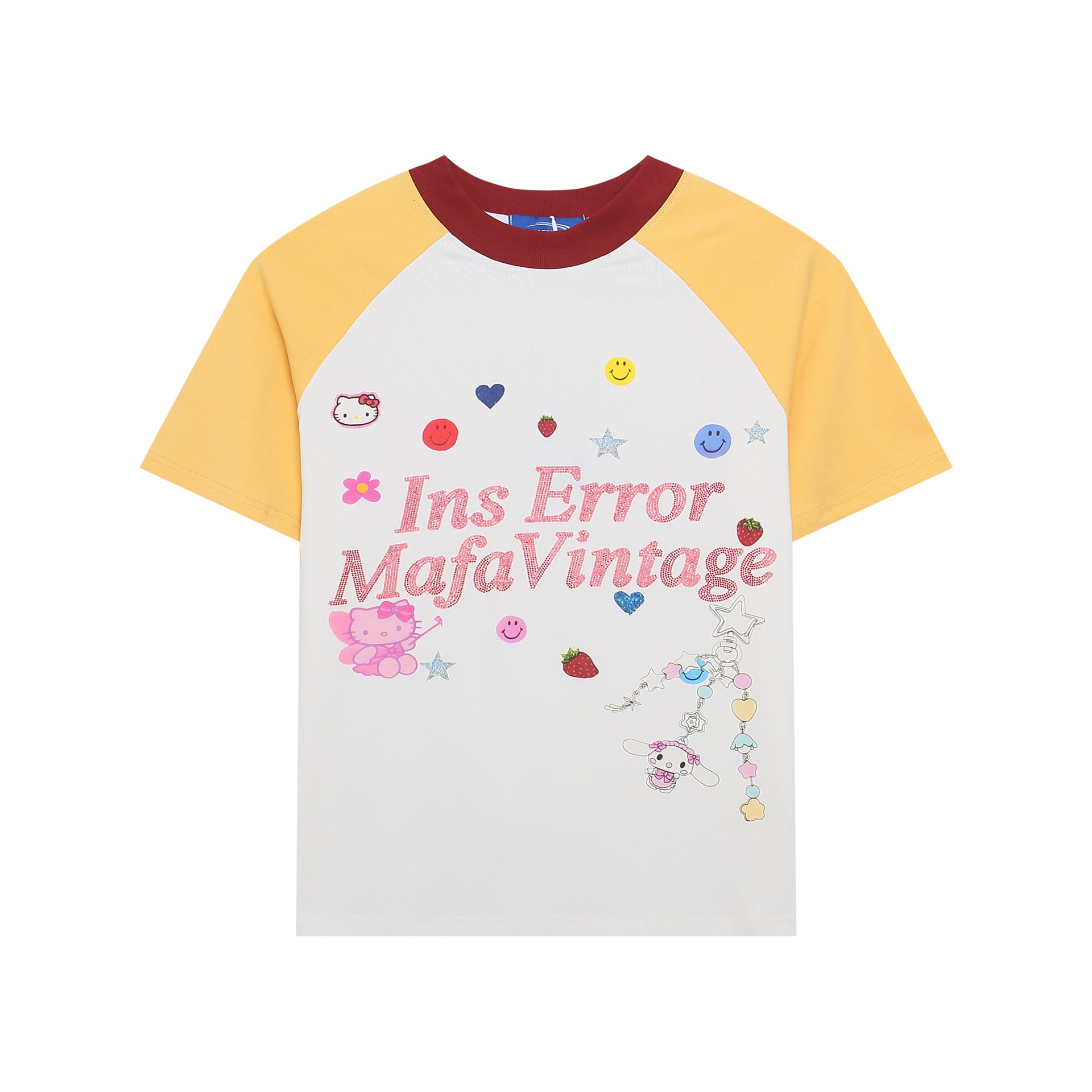 White women's slimming short sleeve T-shirt front view - Y2K streetwear unisex tee | TeenStylo