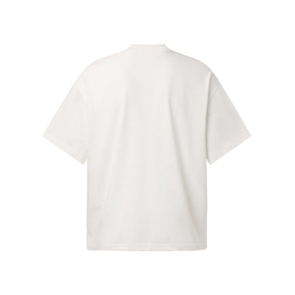 White unisex anime print retro subculture T-shirt close-up detail, Y2K Harajuku streetwear style | TeenStylo