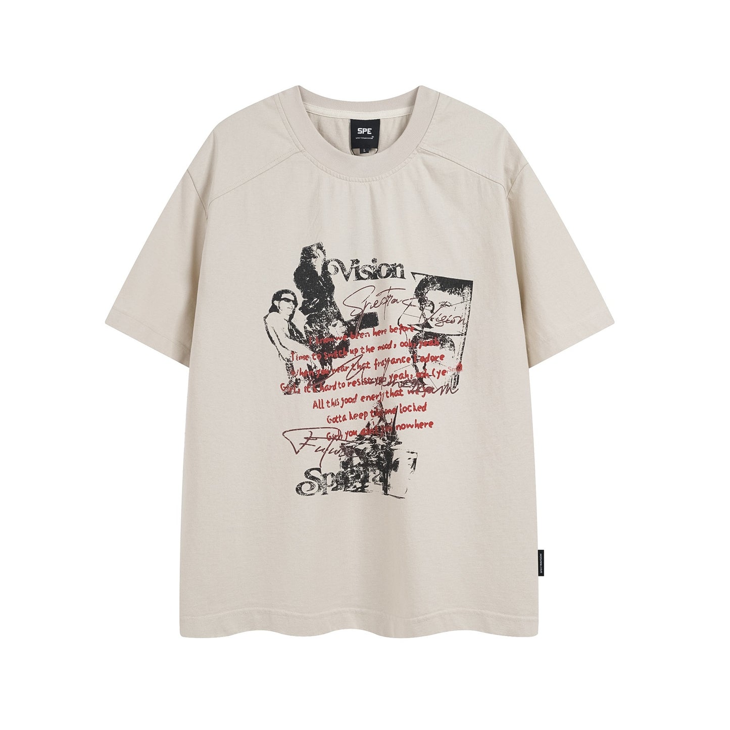 Apricot vintage washed pure cotton unisex short sleeve t-shirt front view – TeenStylo