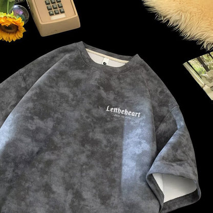 Men's green tie-dye short sleeve t-shirt lifestyle shot streetwear style | TeenStylo