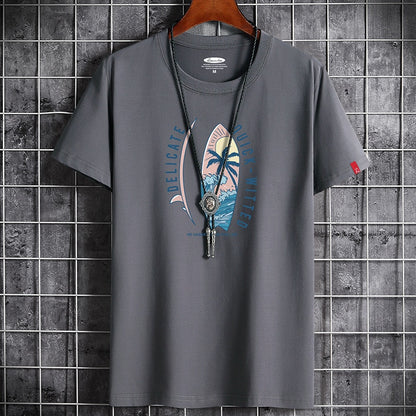 Dark grey men's anime goth T-shirt back view, Y2K streetwear style | TeenStylo