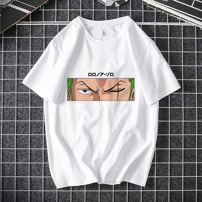 White ONE PIECE Pirate King Luffy Fourth Gear unisex printed streetwear tee lifestyle shot at TeenStylo