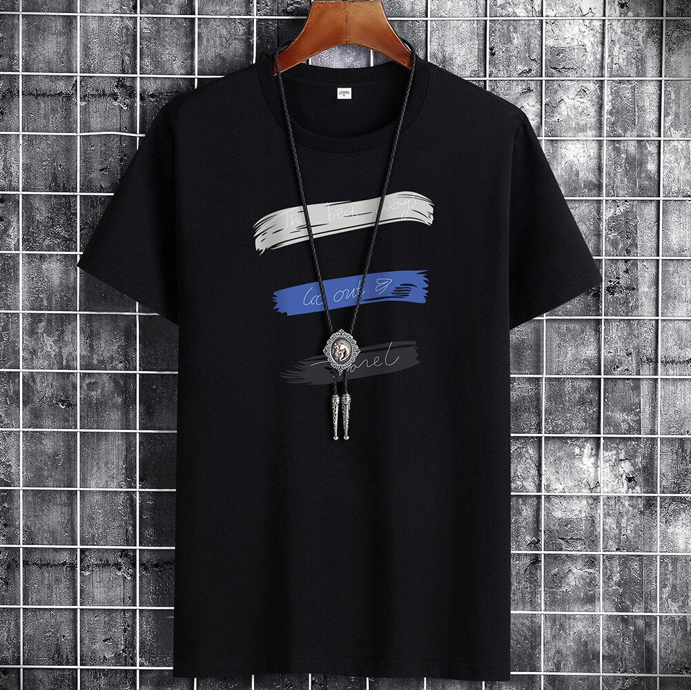White anime gothic men's t-shirt lifestyle shot – Y2K Harajuku streetwear summer fashion at TeenStylo
