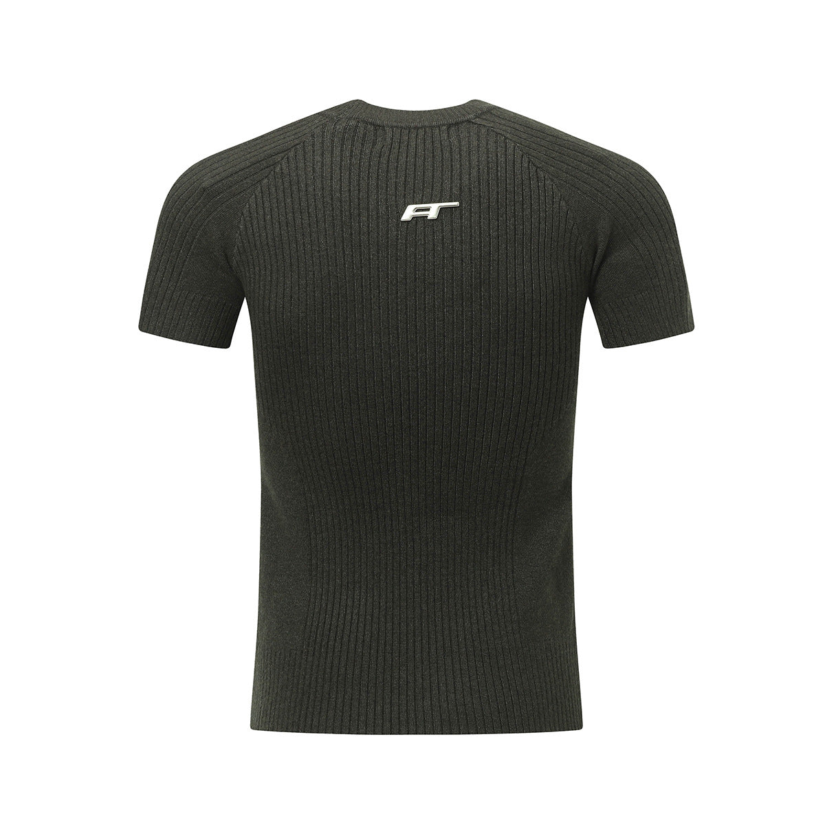 Gray slim fit men's solid color T-shirt front view – TeenStylo