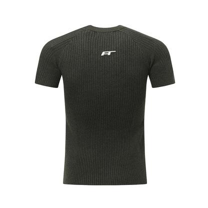 Gray slim fit men's solid color T-shirt front view – TeenStylo