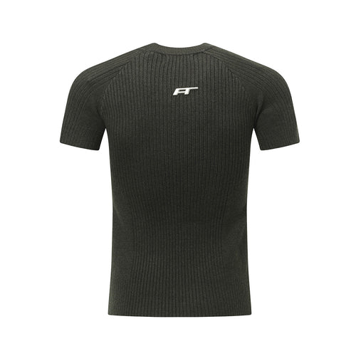 Gray slim fit men's solid color T-shirt front view – TeenStylo