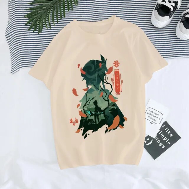 Genshin Impact Hu Tao Xiao Kawaii Graphic Tee Unisex Lifestyle Style TeenStylo