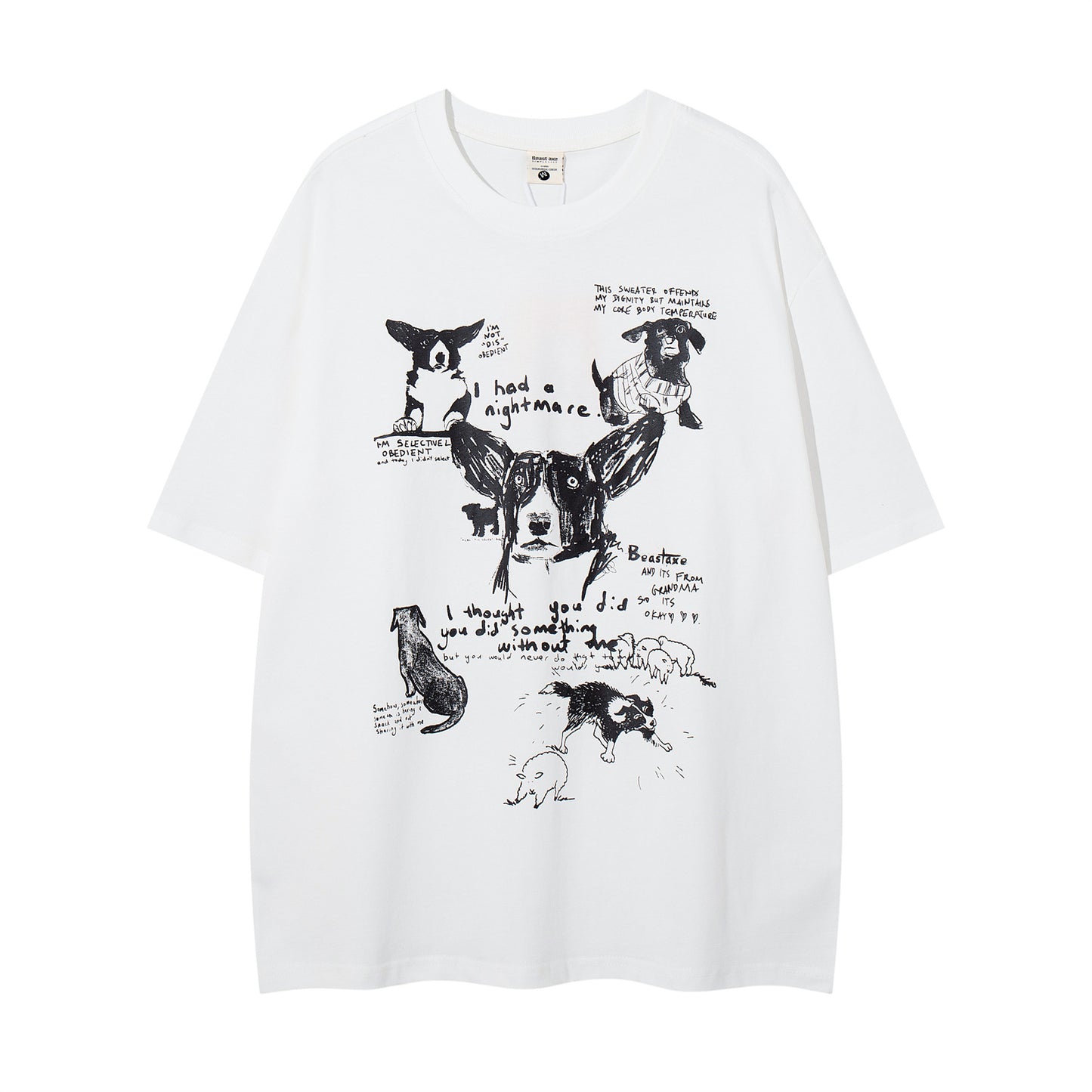 Red letter print pure cotton short sleeve t-shirt men's lifestyle streetwear style TeenStylo