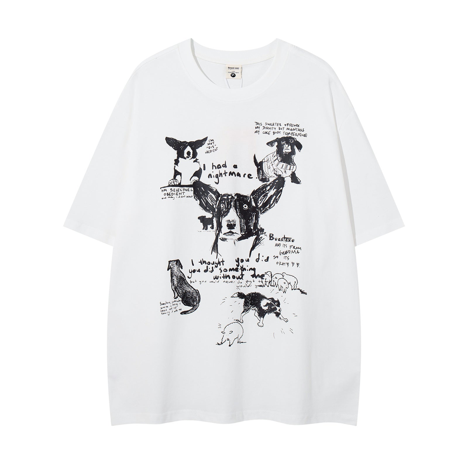 Red letter print pure cotton short sleeve t-shirt men's lifestyle streetwear style TeenStylo