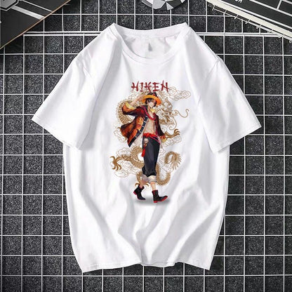ONE PIECE Luffy Fourth Gear white unisex printed streetwear lifestyle tee TeenStylo
