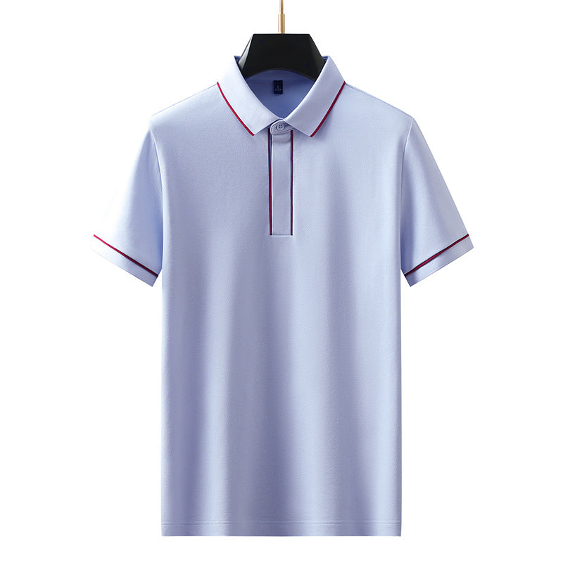 Men's light grey blue short sleeve polo shirt lifestyle style TeenStylo