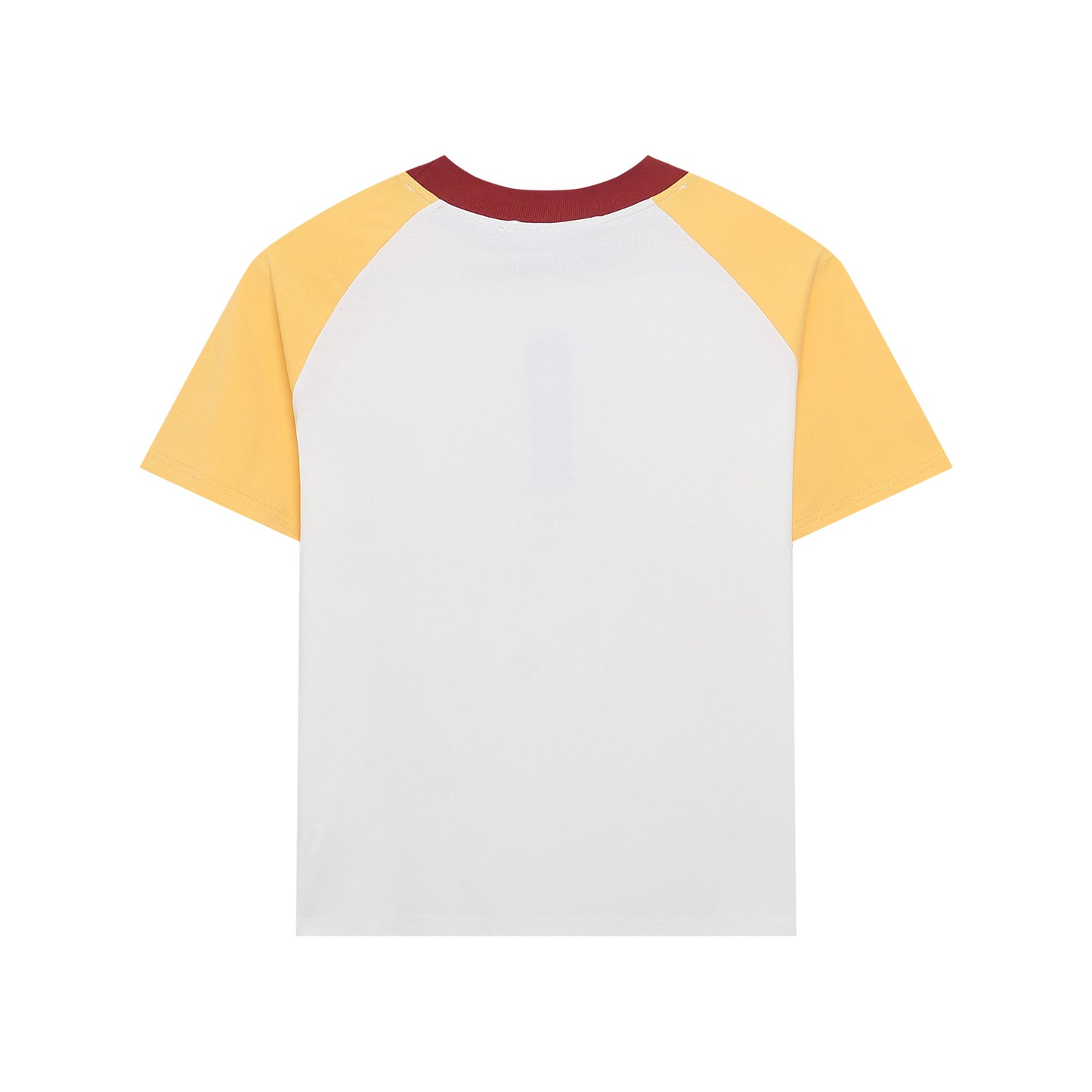 White women's slimming short sleeve T-shirt back view - Y2K streetwear style | TeenStylo