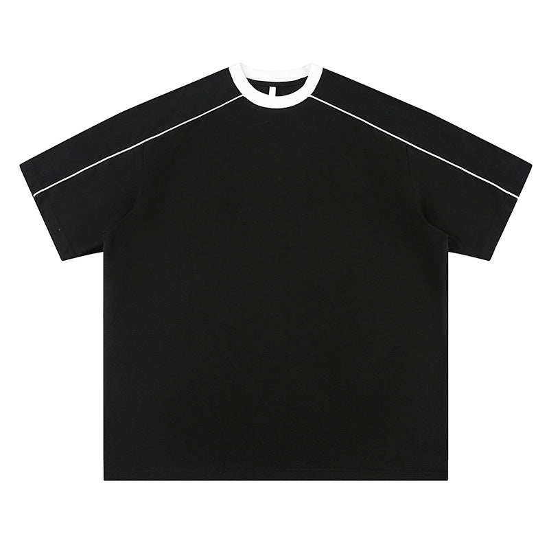 Pink unisex loose short sleeve t-shirt back view, Y2K streetwear summer style | TeenStylo