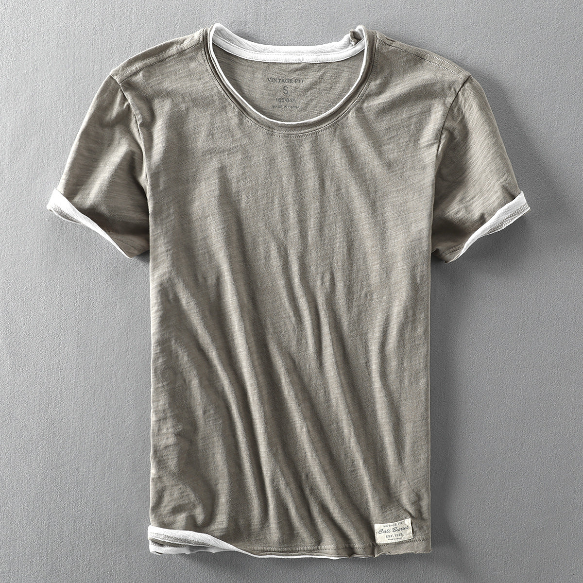 Light gray men's casual thin cotton T-shirt summer streetwear style, comfortable everyday fit | TeenStylo
