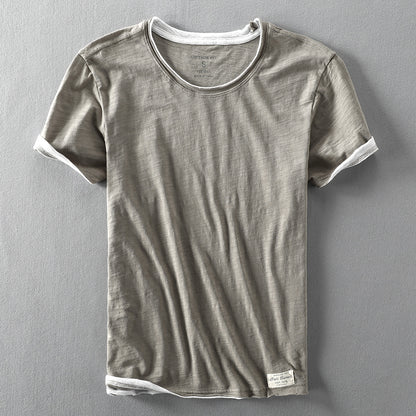 Light gray men's casual thin cotton T-shirt summer streetwear style, comfortable everyday fit | TeenStylo