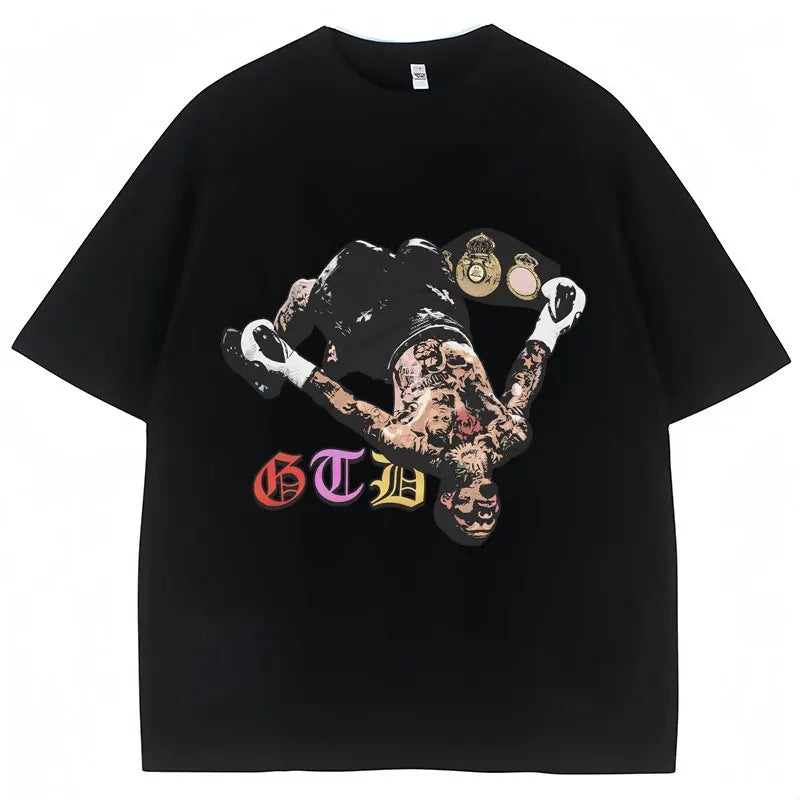 White vintage Gervonta Tank Davis graphic tee back view mens streetwear t-shirt TeenStylo