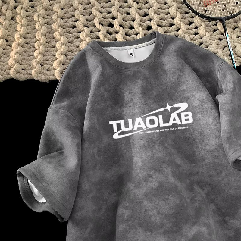 Gray men's short sleeve t-shirt lifestyle look – casual streetwear style at TeenStylo