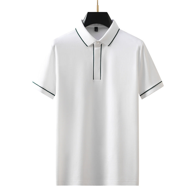 White short sleeve polo shirt for men lifestyle style shot - TeenStylo