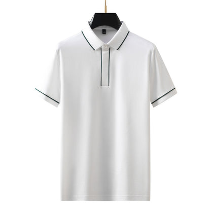 White short sleeve polo shirt for men lifestyle style shot - TeenStylo