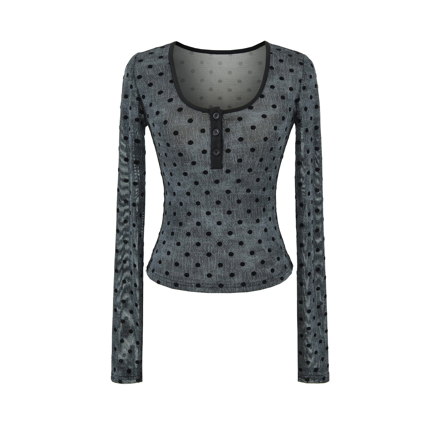 Black square neck long sleeve T-shirt back view women streetwear gothic style TeenStylo