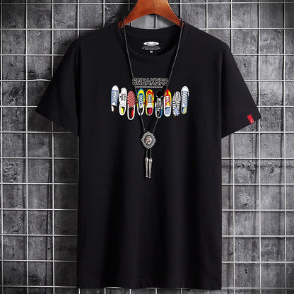 White oversized anime goth graphic t-shirt for men, Y2K streetwear lifestyle style at TeenStylo