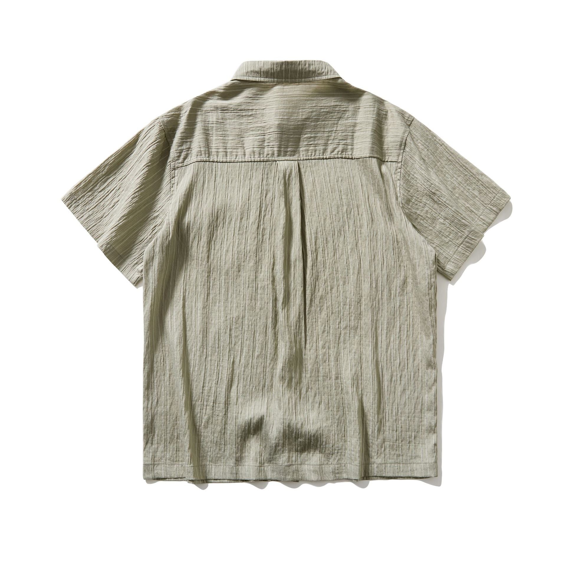 Brown loose short sleeve shirt for men back view - TeenStylo