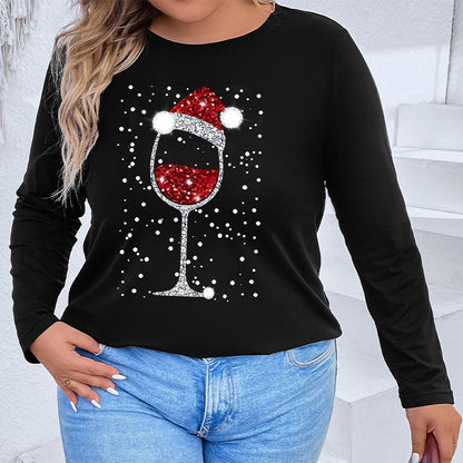 Black unisex loose Christmas T-shirt autumn style women streetwear festive casual top TeenStylo