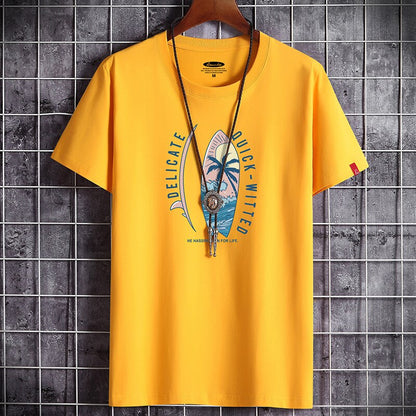 Yellow anime goth graphic t-shirt for men summer streetwear fashion lifestyle look | TeenStylo