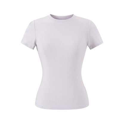 Black women's round neck short sleeve T-shirt styled in Y2K streetwear lifestyle look | TeenStylo