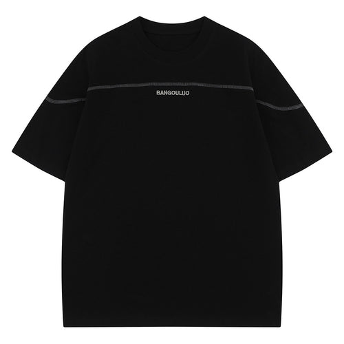 White unisex loose heavyweight short sleeve t-shirt front view, Y2K streetwear style | TeenStylo