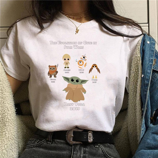 Unisex Baby Yoda Mandalorian Harajuku Star Wars T-Shirt in colour 3109 lifestyle view TeenStylo
