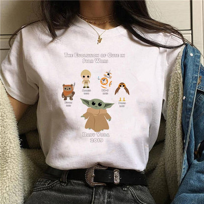 Unisex Baby Yoda Mandalorian Harajuku Star Wars T-Shirt in colour 3109 lifestyle view TeenStylo